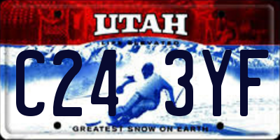UT license plate C243YF