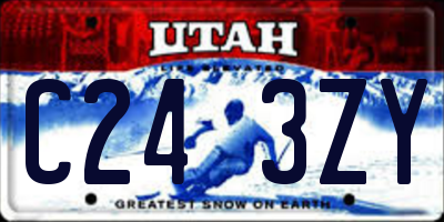UT license plate C243ZY