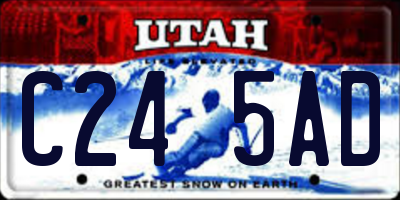 UT license plate C245AD