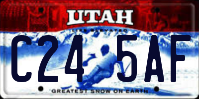 UT license plate C245AF