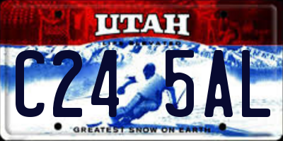 UT license plate C245AL