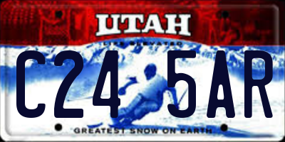UT license plate C245AR