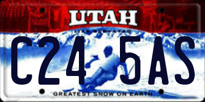UT license plate C245AS