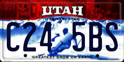 UT license plate C245BS