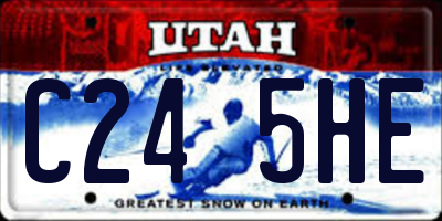 UT license plate C245HE