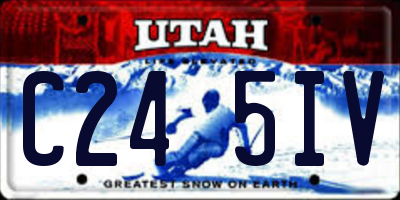UT license plate C245IV