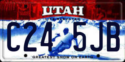 UT license plate C245JB