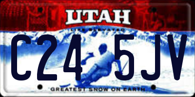 UT license plate C245JV