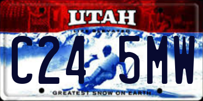 UT license plate C245MW