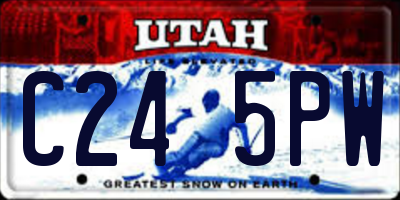 UT license plate C245PW