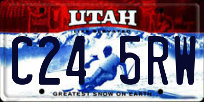 UT license plate C245RW