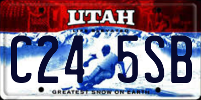 UT license plate C245SB