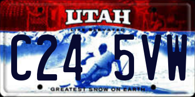 UT license plate C245VW