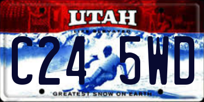 UT license plate C245WD