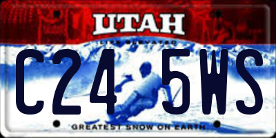 UT license plate C245WS