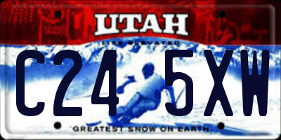 UT license plate C245XW