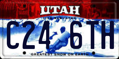 UT license plate C246TH