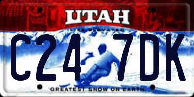 UT license plate C247DK