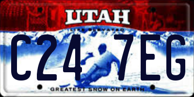 UT license plate C247EG