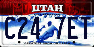UT license plate C247ET
