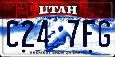 UT license plate C247FG