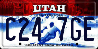 UT license plate C247GE
