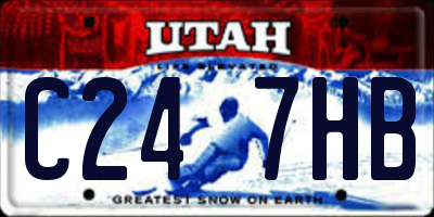 UT license plate C247HB