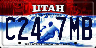 UT license plate C247MB