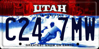UT license plate C247MW