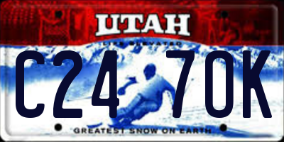 UT license plate C247OK