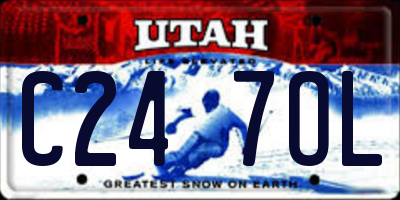 UT license plate C247OL