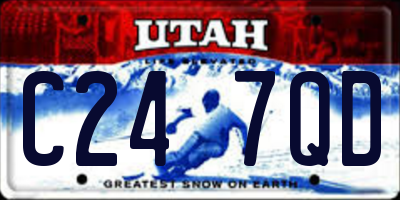 UT license plate C247QD