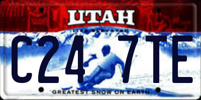 UT license plate C247TE