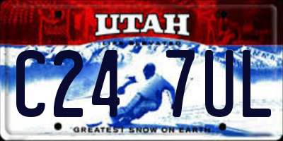 UT license plate C247UL