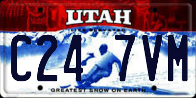 UT license plate C247VM