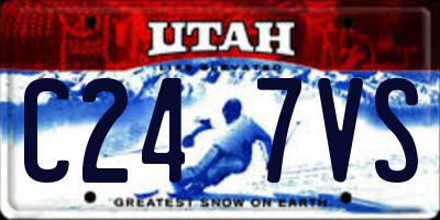 UT license plate C247VS