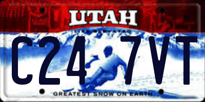 UT license plate C247VT