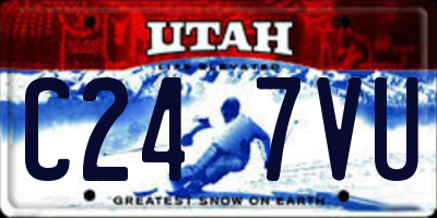 UT license plate C247VU