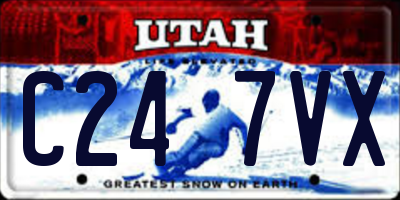 UT license plate C247VX