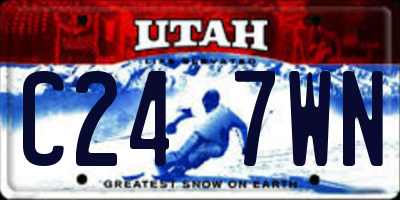 UT license plate C247WN