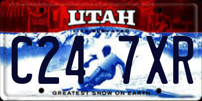 UT license plate C247XR