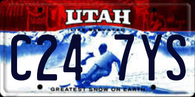 UT license plate C247YS