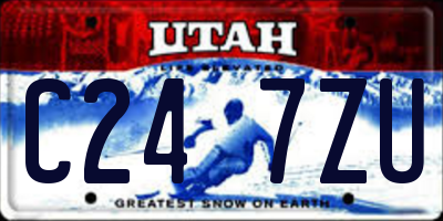 UT license plate C247ZU