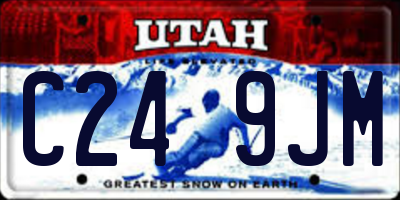 UT license plate C249JM