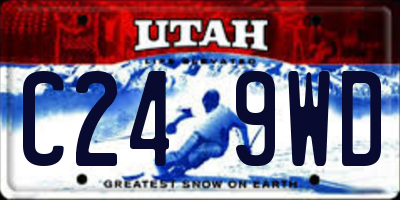 UT license plate C249WD