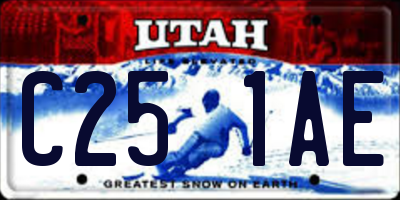 UT license plate C251AE