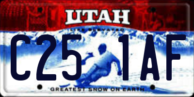UT license plate C251AF