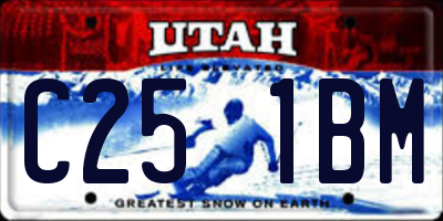 UT license plate C251BM