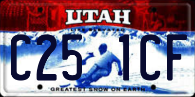 UT license plate C251CF