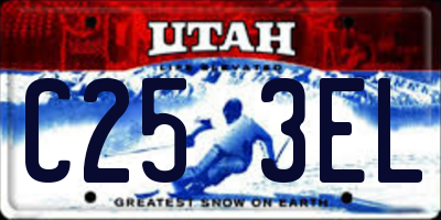 UT license plate C253EL
